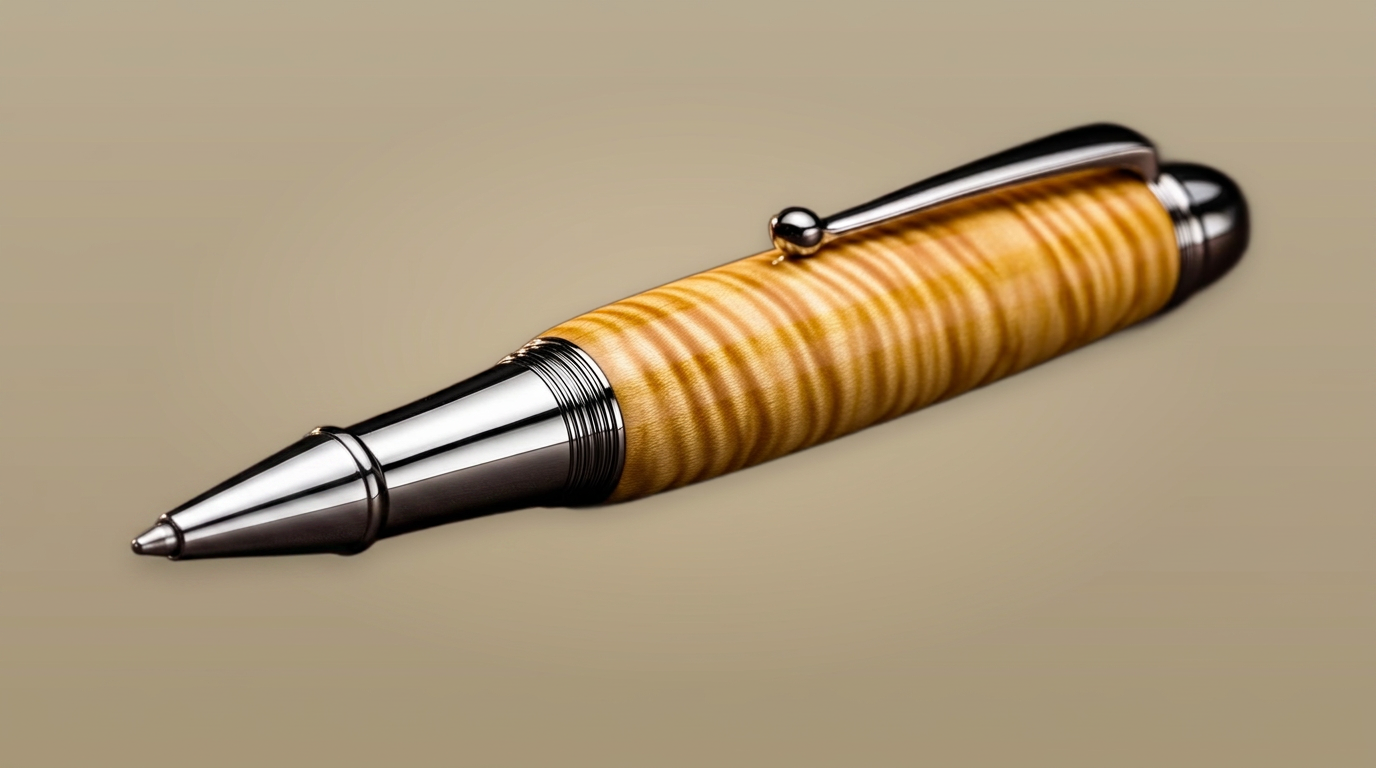 Handcrafted maple with chrome pen