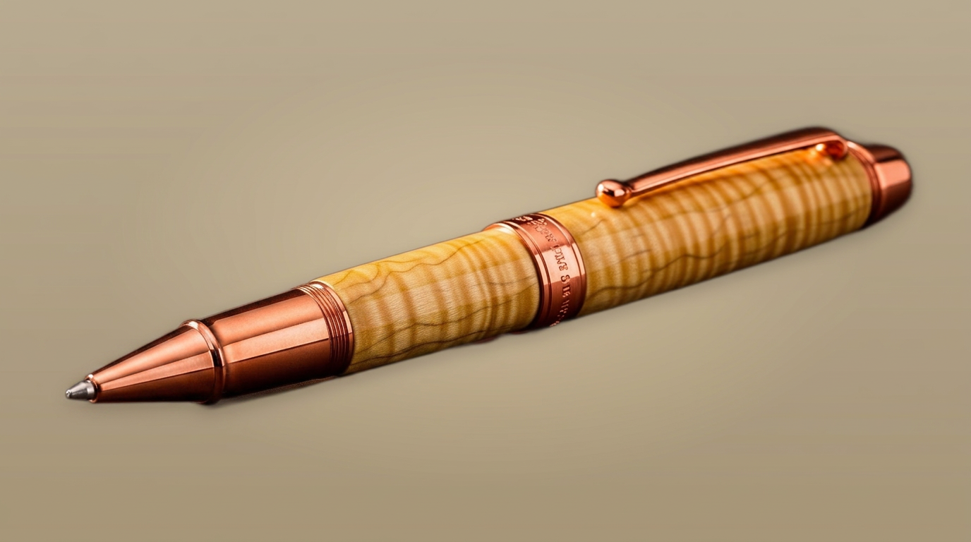 Handcrafted maple with copper pen