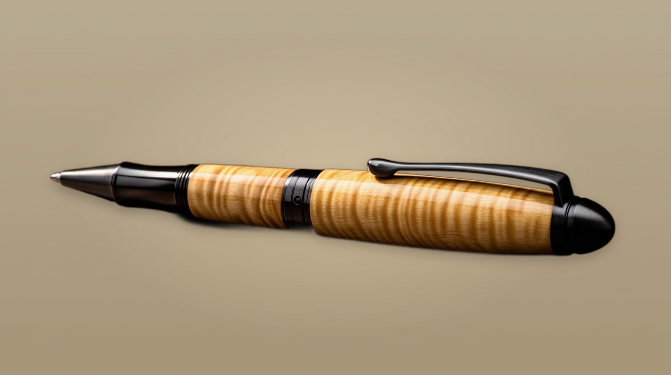 Handcrafted maple with gunmetal pen