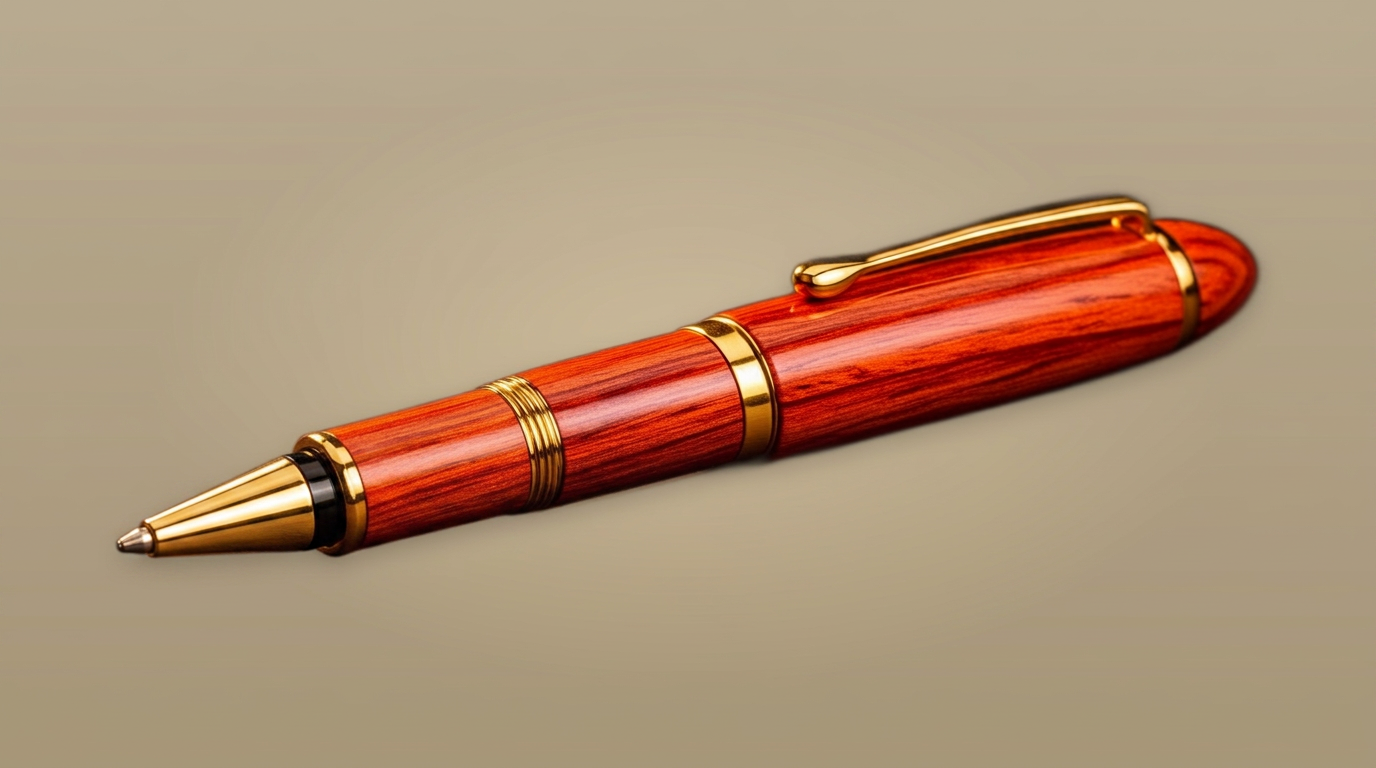 Handcrafted padauk with gold pen