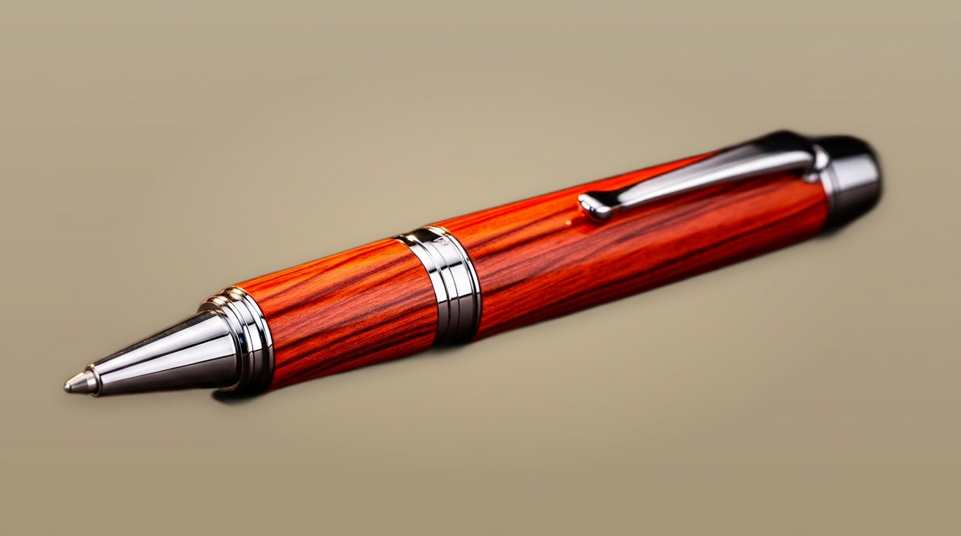 Handcrafted padauk with chrome pen