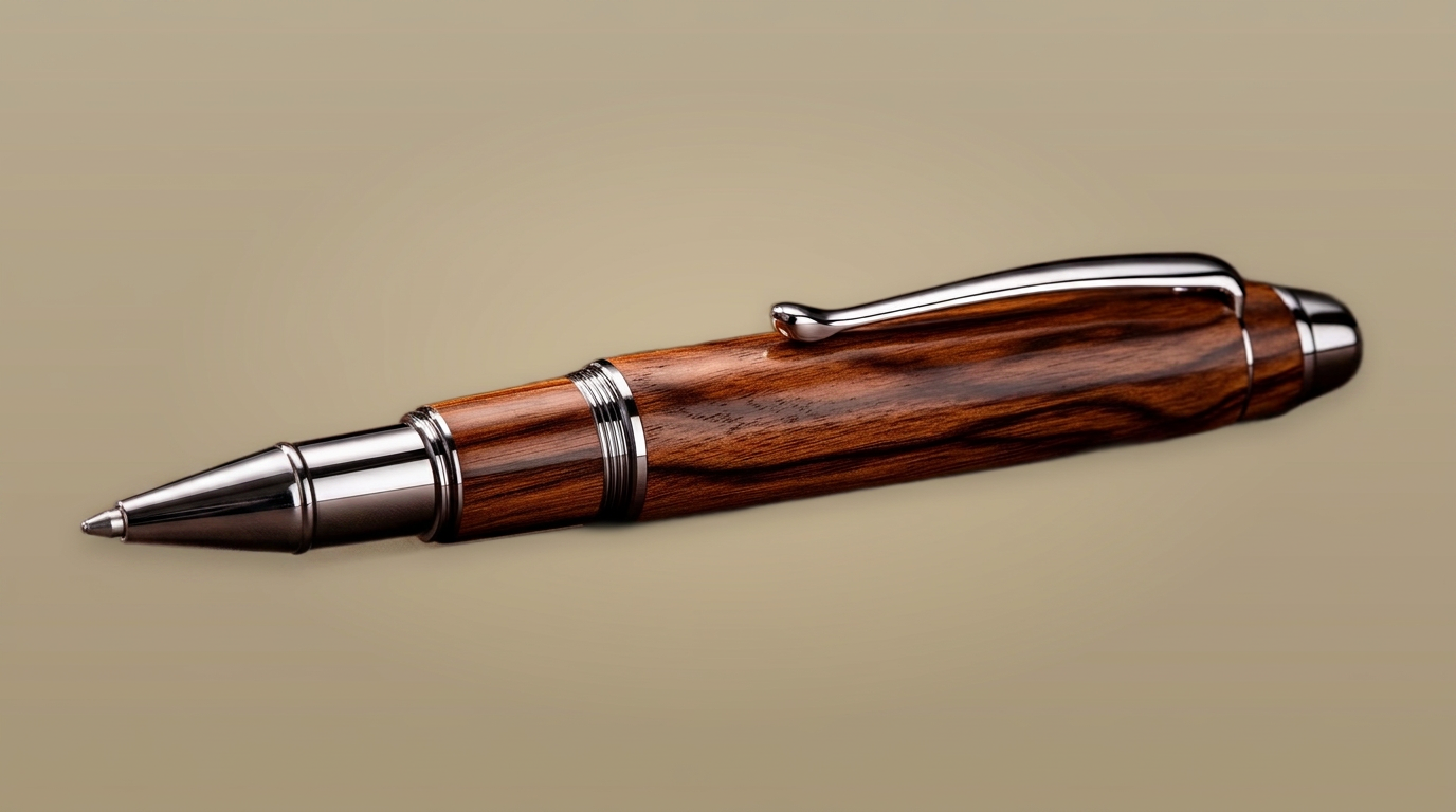 Handcrafted walnut with chrome pen