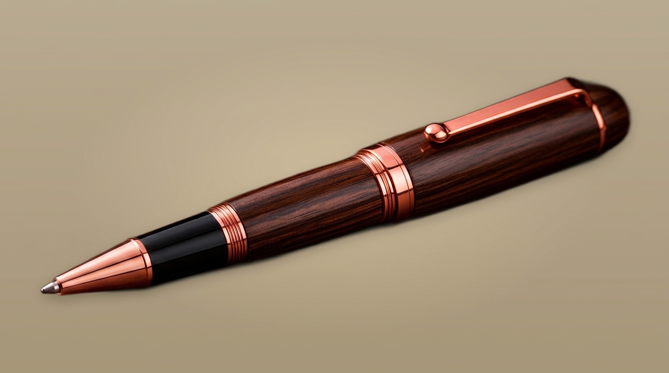 Handcrafted walnut with copper pen