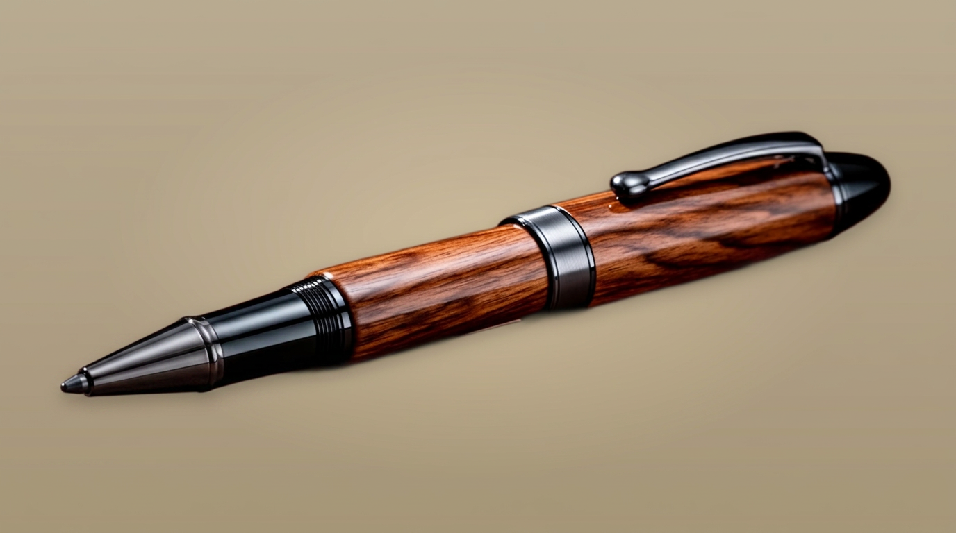 Handcrafted walnut with gunmetal pen